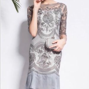 STYLEWE NEXIIA GRAY A-THENA FLORAL DRESS SZ XL